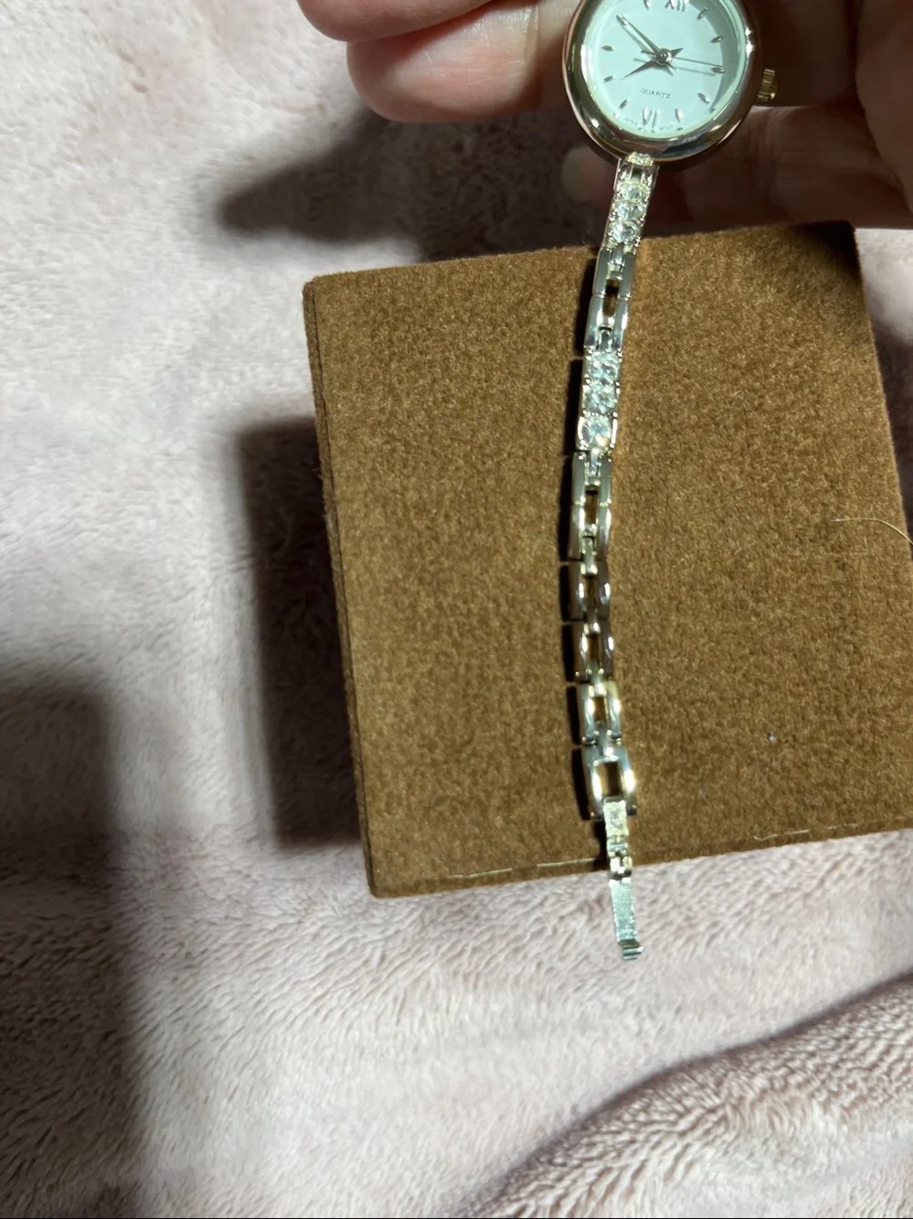 Silver Crystal Accent Women's Quartz Bracelet Watch